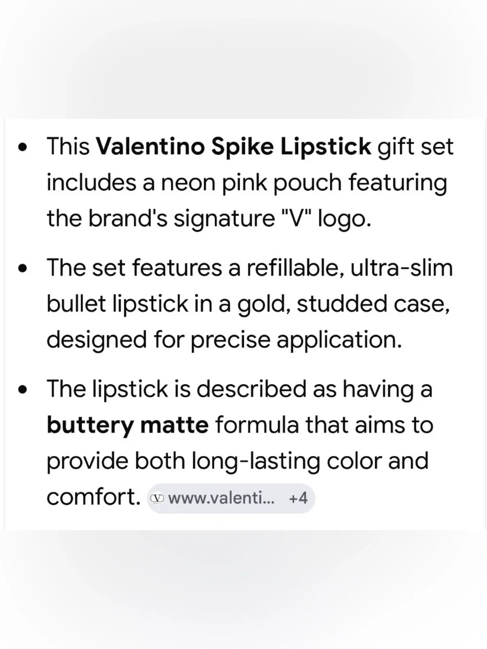 Valentino Spike Lipstick gift set pink pouch & 2 Full size Matte lipsticks NEW